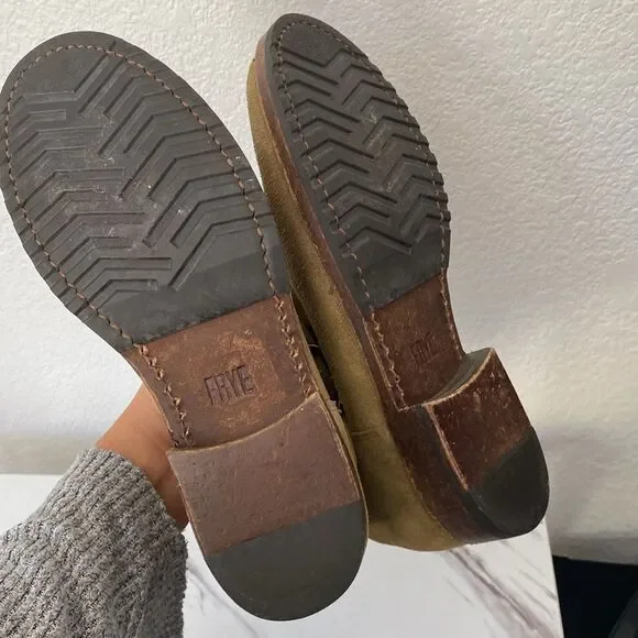 Frye Veronica Moto Green Suede Bootie - Picture 7 of 8